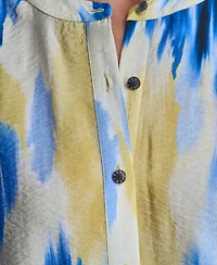 Dkny Women's Abstract-Print Button-Down Blouse