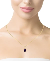 Macy's Sky Blue Topaz (5.50 ct. t.w.) & White (0.35 Pendant Necklace Sterling Silver (Also Available Pink Amethyst Amethyst)