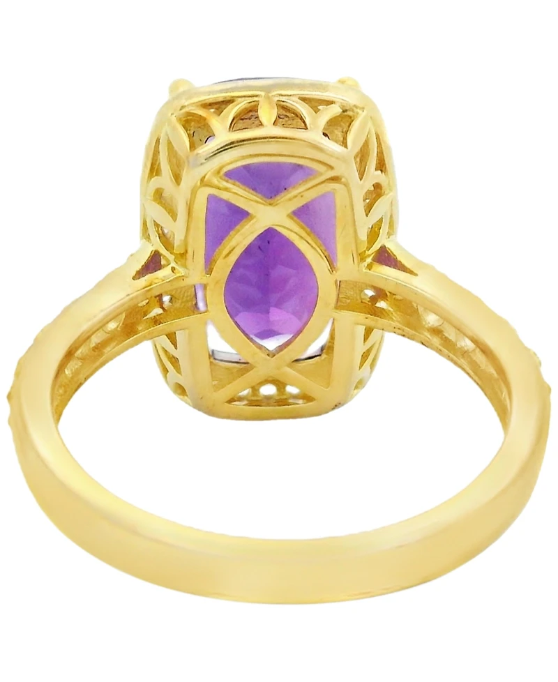 Macy's Amethyst (3.30 ct. t.w.) & White Topaz (0.60 ct. t.w.) Ring in 14k Yellow Gold-Plated Sterling Silver
