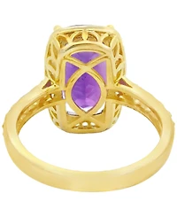 Macy's Amethyst (3.30 ct. t.w.) & White Topaz (0.60 ct. t.w.) Ring in 14k Yellow Gold-Plated Sterling Silver