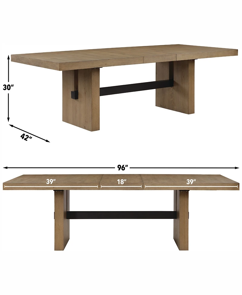 Macai -Pc. Wood Dining Set (Rectangular Table + Upholstered Side Chairs