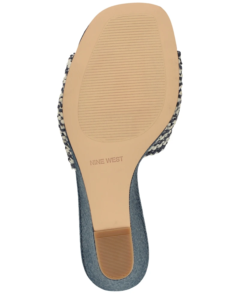 Nine West Women's Nessla Woven Slip-On Wedge Sandals