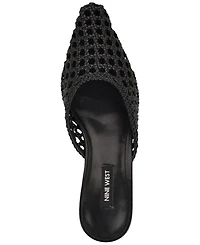 Nine West Women's Camenlaw Woven Kitten Heel Mules Pumps