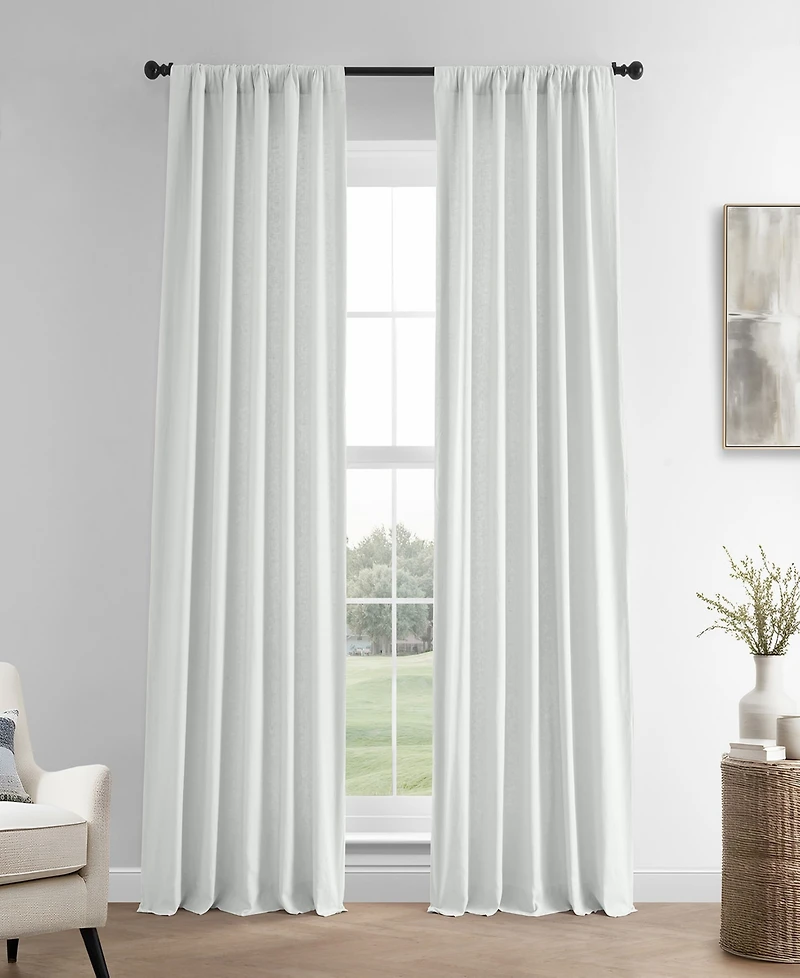 Half Price Drapes Crisp White French Linen Room Darkening Curtain