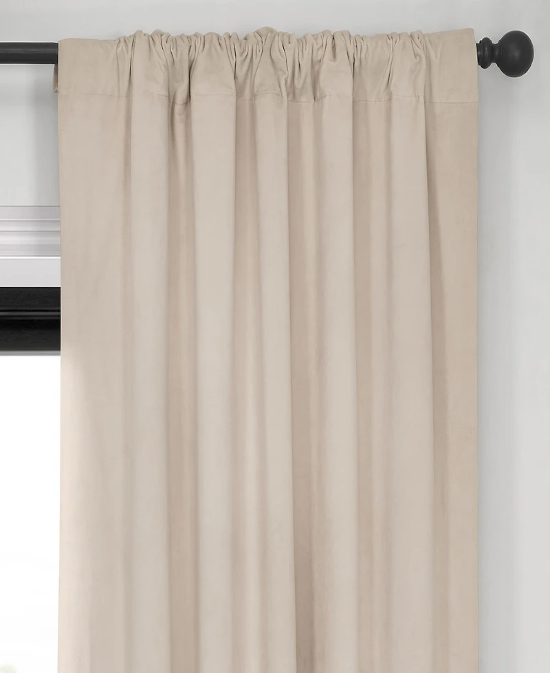 Half Price Drapes Alabaster Beige Signature Velvet Blackout Curtain