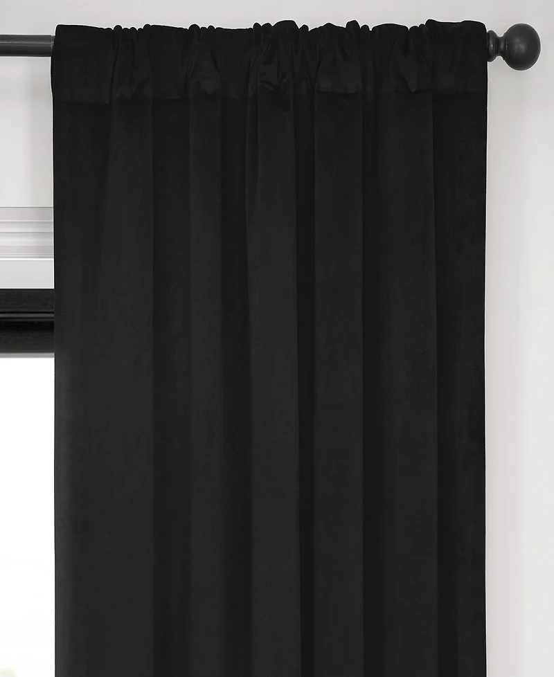 Half Price Drapes Warm Black Signature Velvet Blackout Curtain