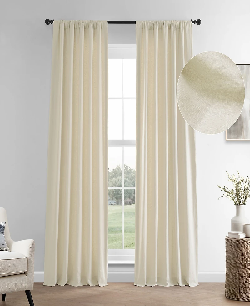 Half Price Drapes Ancient Ivory French Linen Room Darkening Curtain