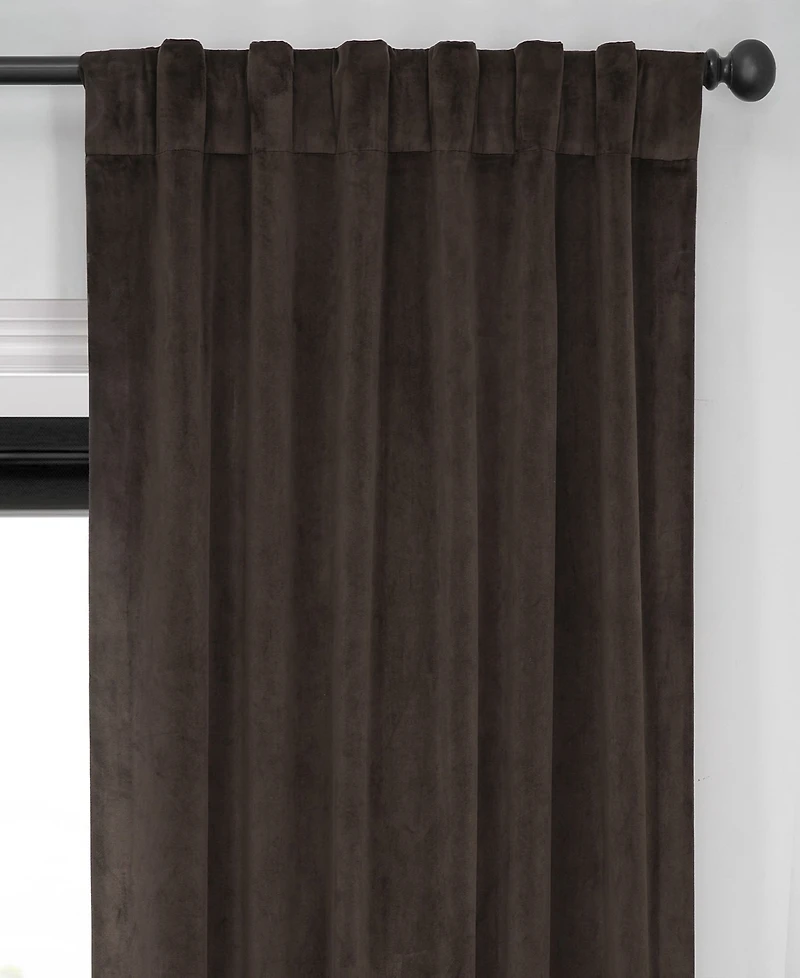 Half Price Drapes Java Signature Velvet Blackout Curtain