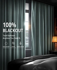 Half Price Drapes Skylark Blue Signature Velvet Blackout Curtain