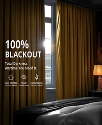 Half Price Drapes Fool's Gold Signature Velvet Blackout Curtain