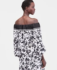 I.n.c. International Concepts Women's Off-The-Shoulder Puff-Sleeve Blouse, Macy's Exclusive