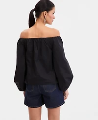 I.n.c. International Concepts Women's Off-The-Shoulder Puff-Sleeve Blouse, Macy's Exclusive