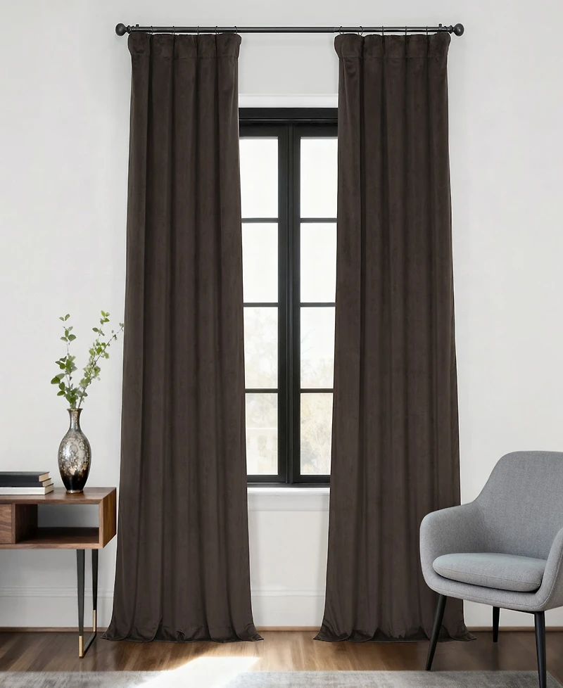 Half Price Drapes Java Signature Velvet Blackout Curtain