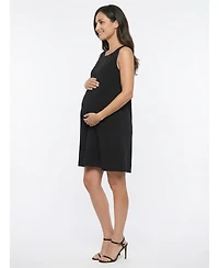 24seven Comfort Apparel Women's and Plus Maternity Round Neck Dress