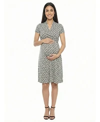 24seven Comfort Apparel Women's and Plus Maternity Short-Sleeve Wrap Dress