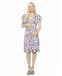 24seven Comfort Apparel Women's and Plus Size V-Neck Pocket Dress