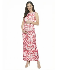 24seven Comfort Apparel Women's and Plus Maternity Sleeveless Maxi Dress