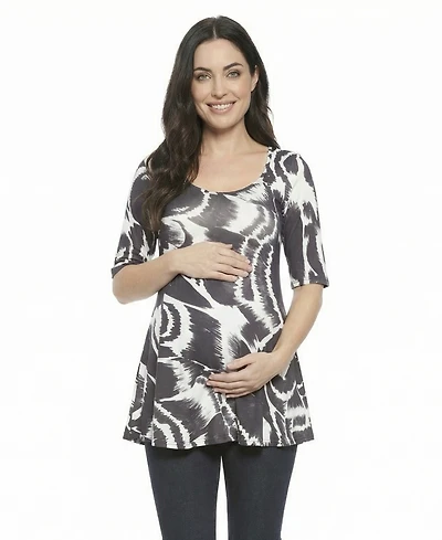 24seven Comfort Apparel Women's and Plus Maternity Scoop Neck Top