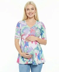 24seven Comfort Apparel Women's and Plus Maternity Tunic Top