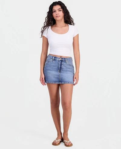 Celebrity Pink Juniors' Denim Utility Mini Skirt