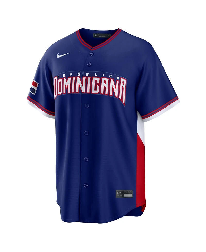 Nike Men's Juan Soto Royal Dominican Republic Baseball 2026 World Classic Stadium Jersey