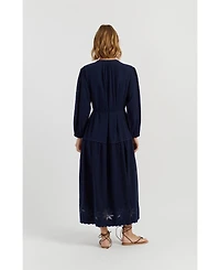 Chinti & Parker Women's Sienna Linen-Blend Broderie Dress