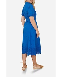 Yumi Women's Cotton Shirt Midi Dress