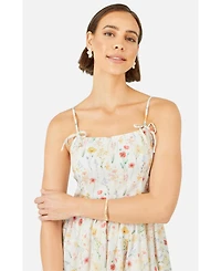 Yumi Women's Botanical Embroidery Midi Dress