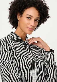 Olsen Women's Modern Zebra Knit Cardigan