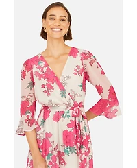 Yumi Women's Blossom Print Maxi Wrap Dress