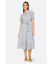 Yumi Women's Broderie Anglaise Midi Shirt Dress