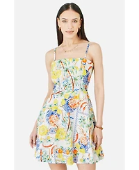 Yumi Women's Print Cotton Mini Sun Dress