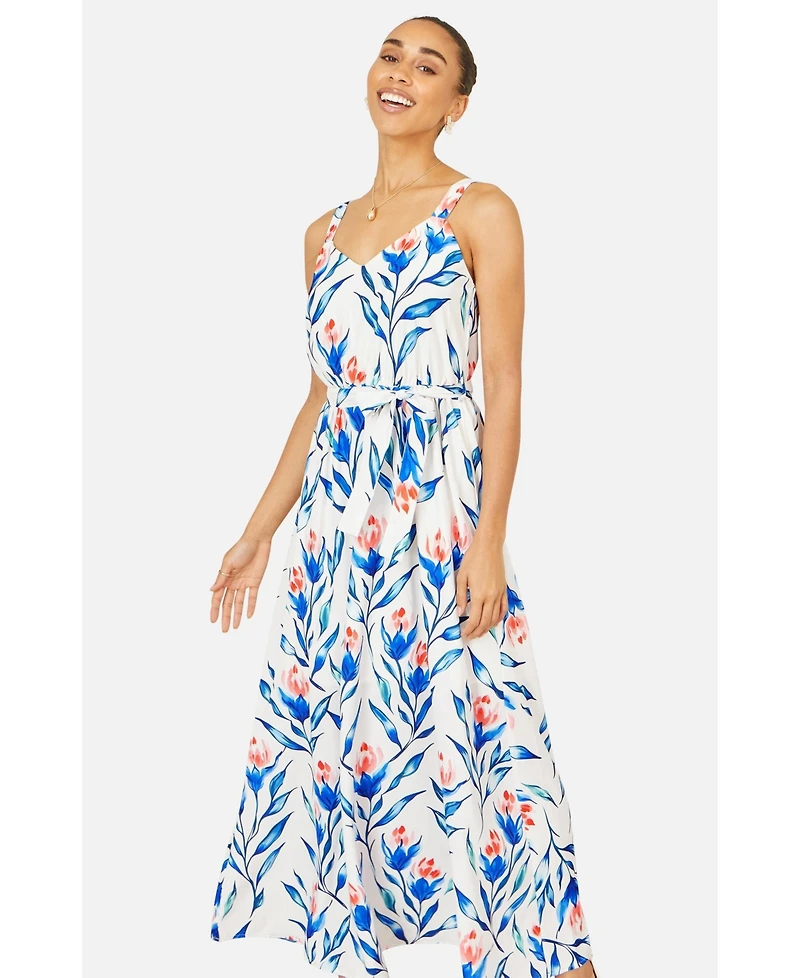 Yumi Women's Floral Print Maxi Sun Dress