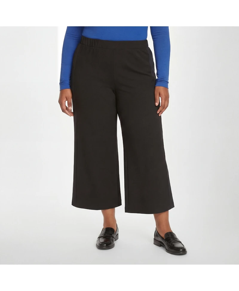 Universal Standard Women's Plus Wide Leg Stripe Ponte Pant
