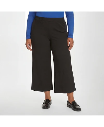 Universal Standard Women's Plus Wide Leg Stripe Ponte Pant