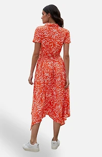 Yumi Women's Printed Midi Ruched Shirt Dress