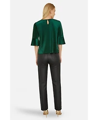 Yumi Women's Fluted Sleeve Relaxed Fit Top
