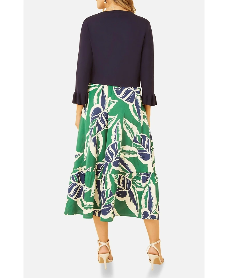 Yumi Women's Bell Sleeves Cropped Cardigan