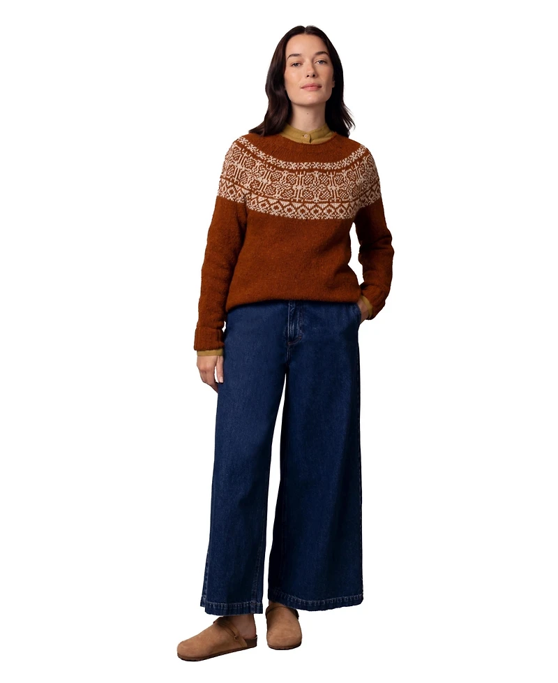 Celtic & Co. Women's Donegal Fair Isle Yoke Sweater