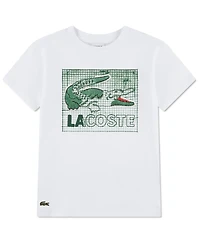 Lacoste Boys' 10-16 Textured Graphic Print Crewneck T-Shirt