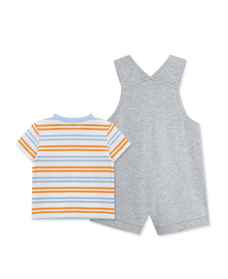 Little Me Baby Boys' Giraffe Printed Shortall and Short-Sleeve T-Shirt, 2-Piece Set