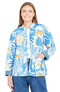 Yumi Women's Jungle Reversible Cotton Quilted Jacket