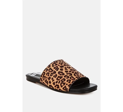 Rag & Co Women's Panthera Leopard Print Slider Flats