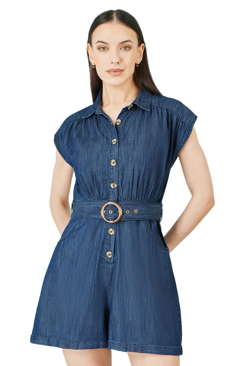 Yumi Women's Chambray Cotton Playsuit