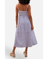 Yumi Women's Cotton Midi Sun Dress