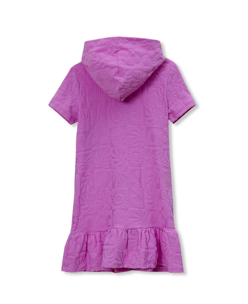 Lands' End Girls Terry Zip Front Cover Up Dress