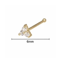 Curata Jewelry Cubic Zirconia Three Stone Nose Ring