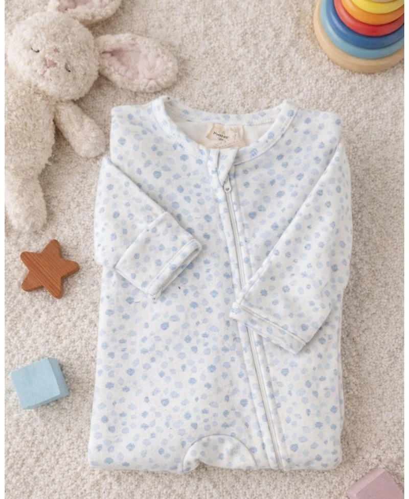 MeMoi Baby Girls "Abstract Spots" Rayon-Blend Front-Zip Long-Sleeve Footie