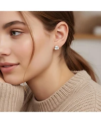 Bling Jewelry 2CT Cubic Zirconia Solitaire Square Asscher Cut Cz Stud Earrings Gold Plated Sterling Silver