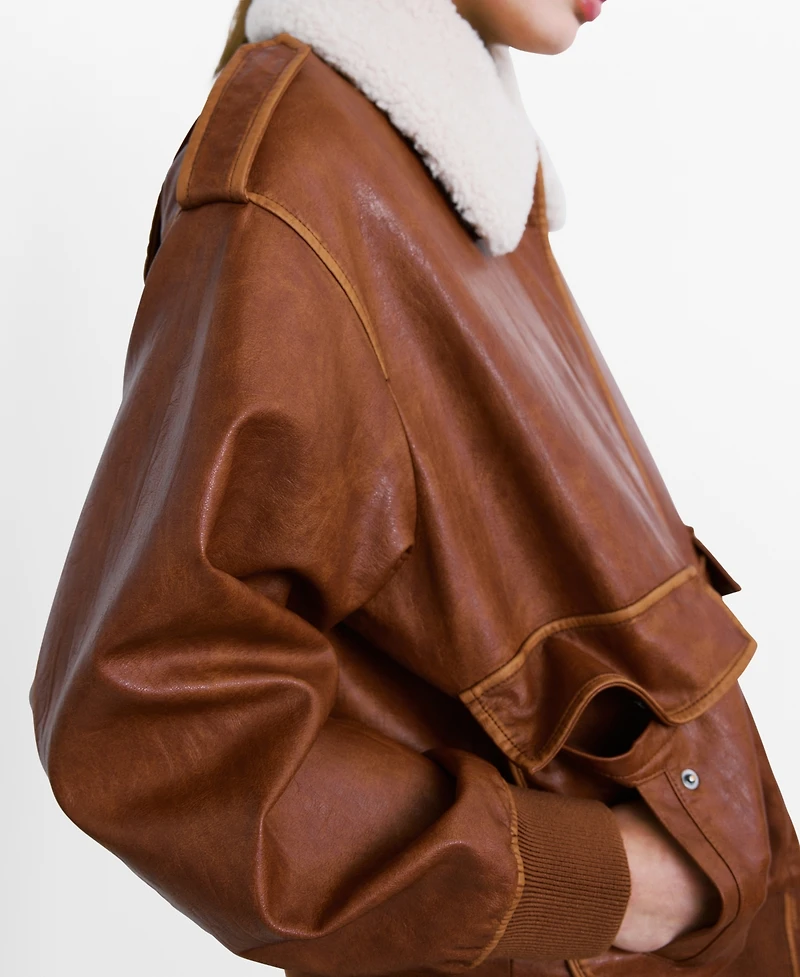 Mango Women's Fleece Collar Jacket